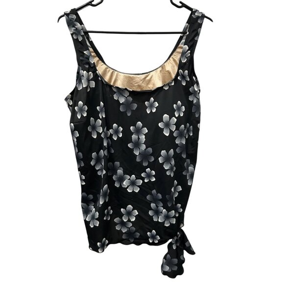 Maxine Womens Two-Piece Floral Swimwear Set Tie Detail Elastic Waist Sz 20W - Picture 1 of 14